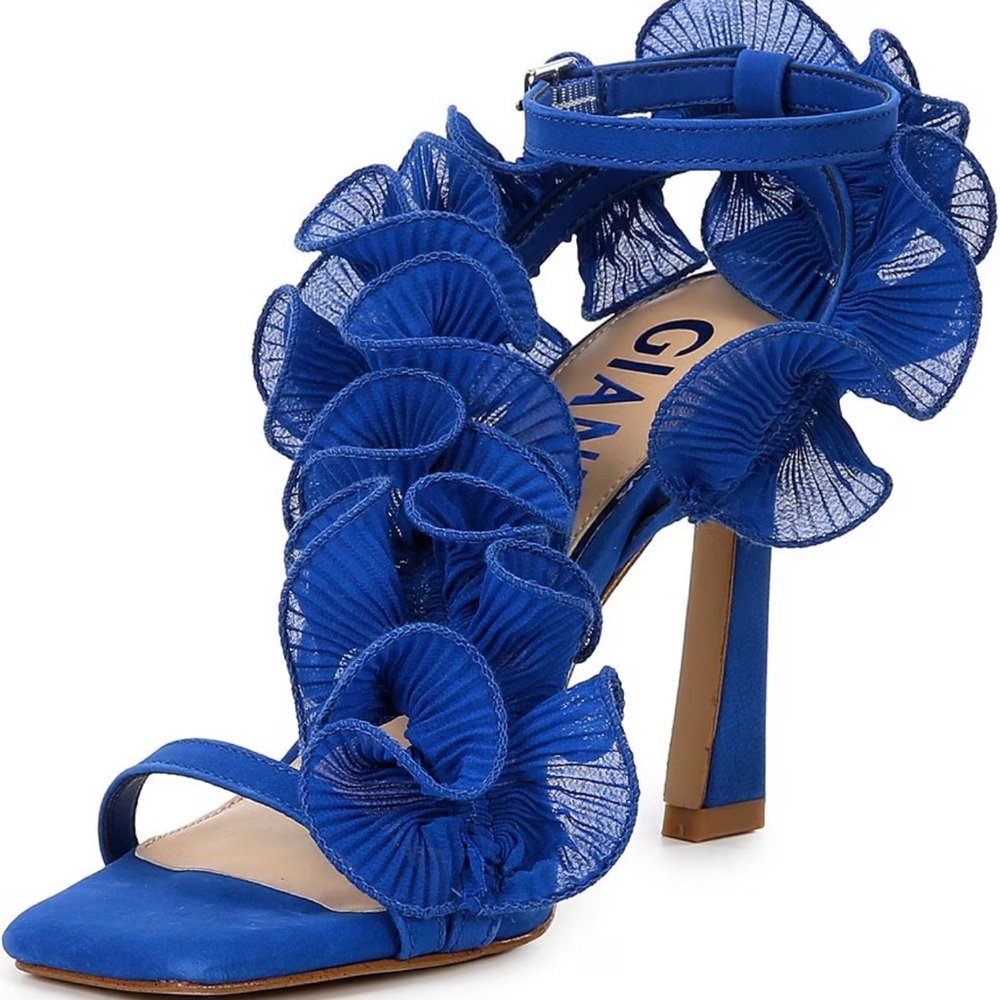 Franz Suede Chiffon Ruffle Dress Sandals